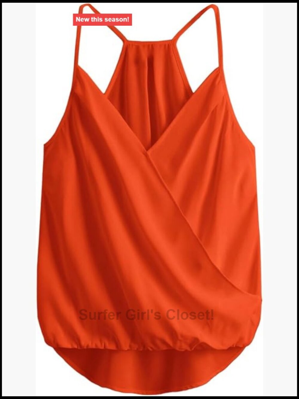 Women's Wrap Camisole Top V Neck Spaghetti Strap Sleeveless Summer Casual